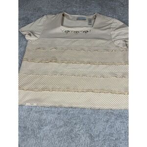 Alfred Dunner women's square neck ruffle front Size PL